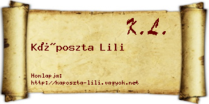 Káposzta Lili névjegykártya