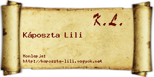 Káposzta Lili névjegykártya